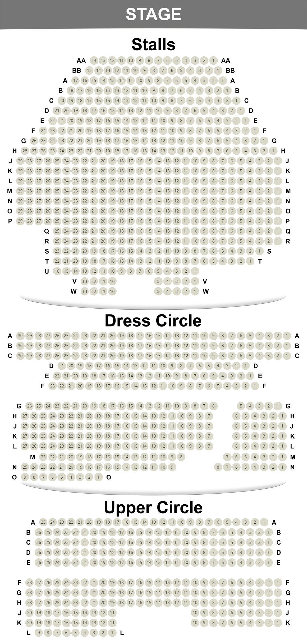 Savoy Theatre seating plan